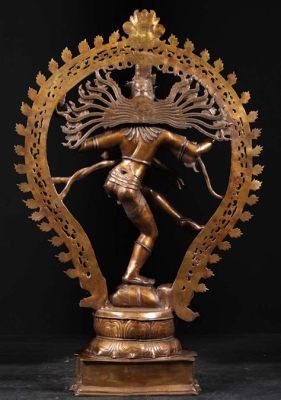 The Dancing Shiva Sculpture: A Celebration of Creation and Destruction Through Graceful Movement!