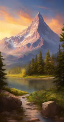 The Five Peaks, A Masterful Rendering of Landscape and Tranquility!